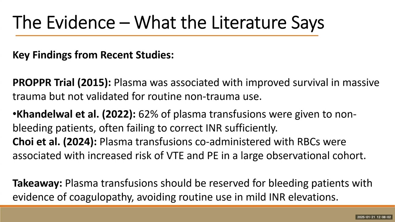 Webinar: Optimizing Plasma Transfusions