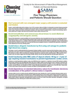 Pediatric and Neonatal Choosing Wisely® Five Things Physicians and Patients Should Question