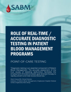 Diagnostic Testing in Patient Blood Management Programs